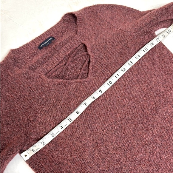 American Eagle Outfitters Sweater burgundy Heather with bell sleeves medium - Picture 4 of 10